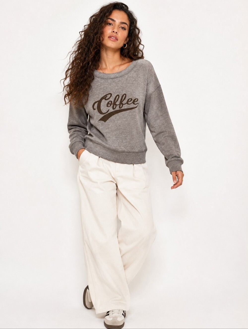 Sub Urban Riot Coffee Graphic Sweatshirt Gray Small
